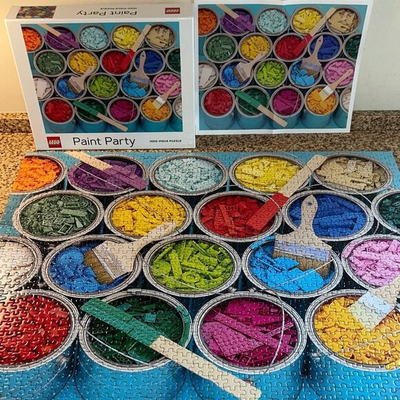 LEGO Paint 🎨 Party Puzzle 🧩 with Vibrant Colors 1000 Piece Brain 🧠 Challenge - Picture 1 of 17